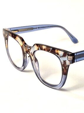 Peepers Blue & Brown Tortoiseshell Square Eyeglass Frames 48-15-135-145